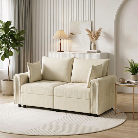 Velvet 2 Seater Sofa 168cm Wide With Lift Up Storage - Velmora