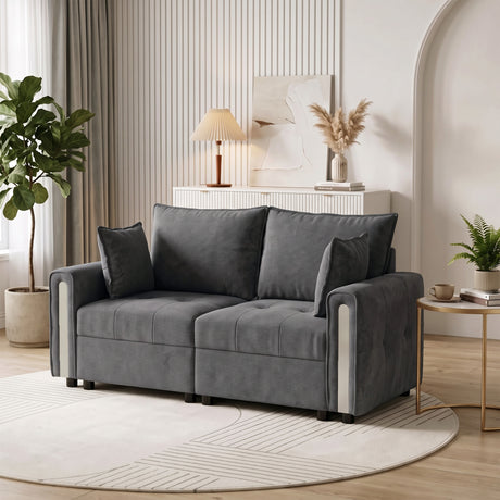 Velvet 2 Seater Sofa 168cm Wide With Lift Up Storage - Velmora