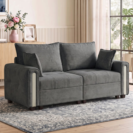 Velvet 2 Seater Sofa 168cm Wide With Lift Up Storage - Velmora