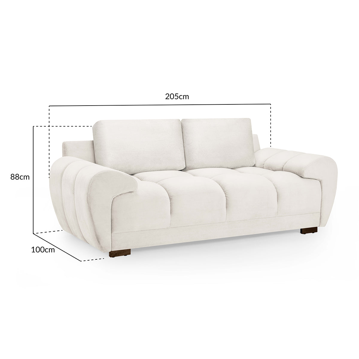 Velvet 2 Seater Sofa - Azzuro