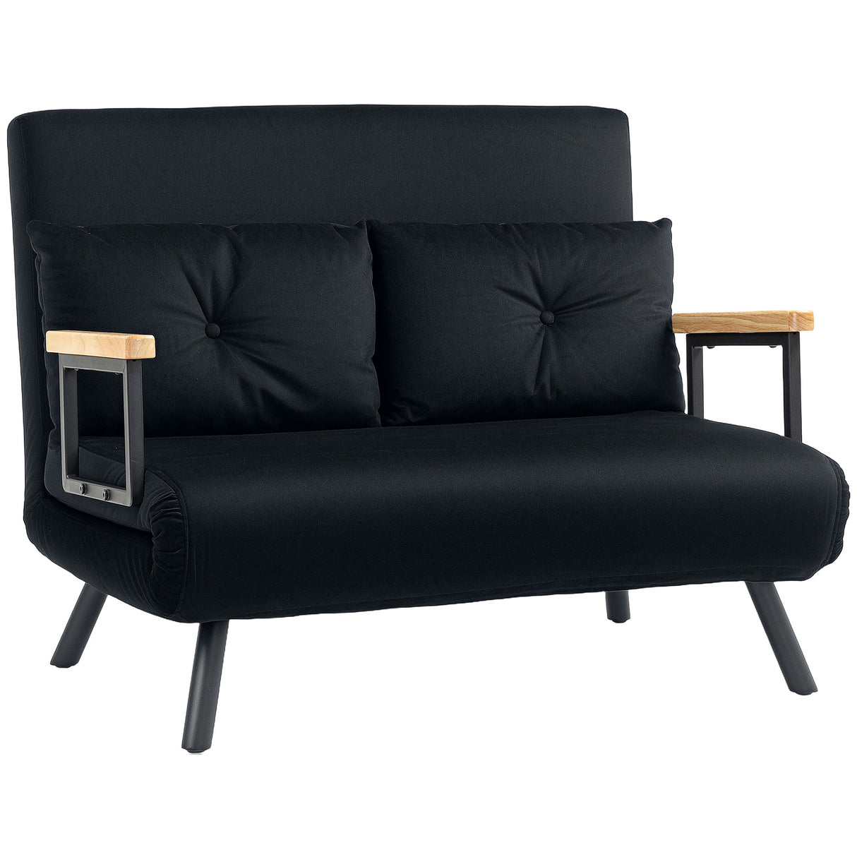 Velvet 2 Seater Sofa Bed 102cm Wide With 2 Pillows - Velmora