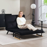 Velvet 2 Seater Sofa Bed 102cm Wide With 2 Pillows - Velmora