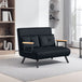 Velvet 2 Seater Sofa Bed 102cm Wide With 2 Pillows - Velmora