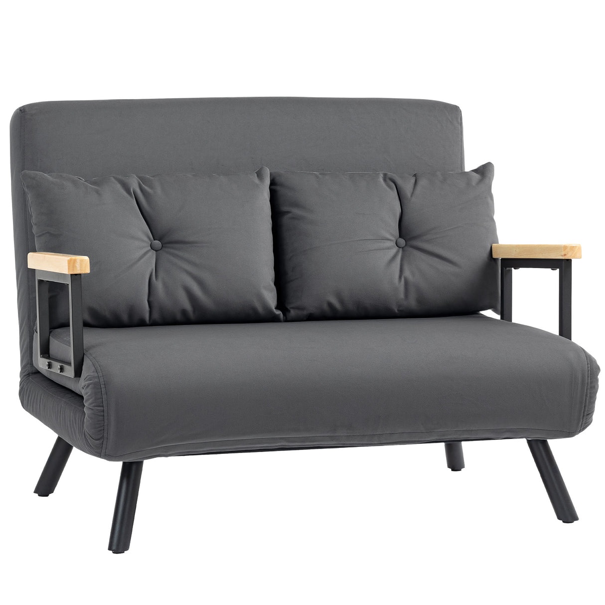 Velvet 2 Seater Sofa Bed 102cm Wide With 2 Pillows - Velmora