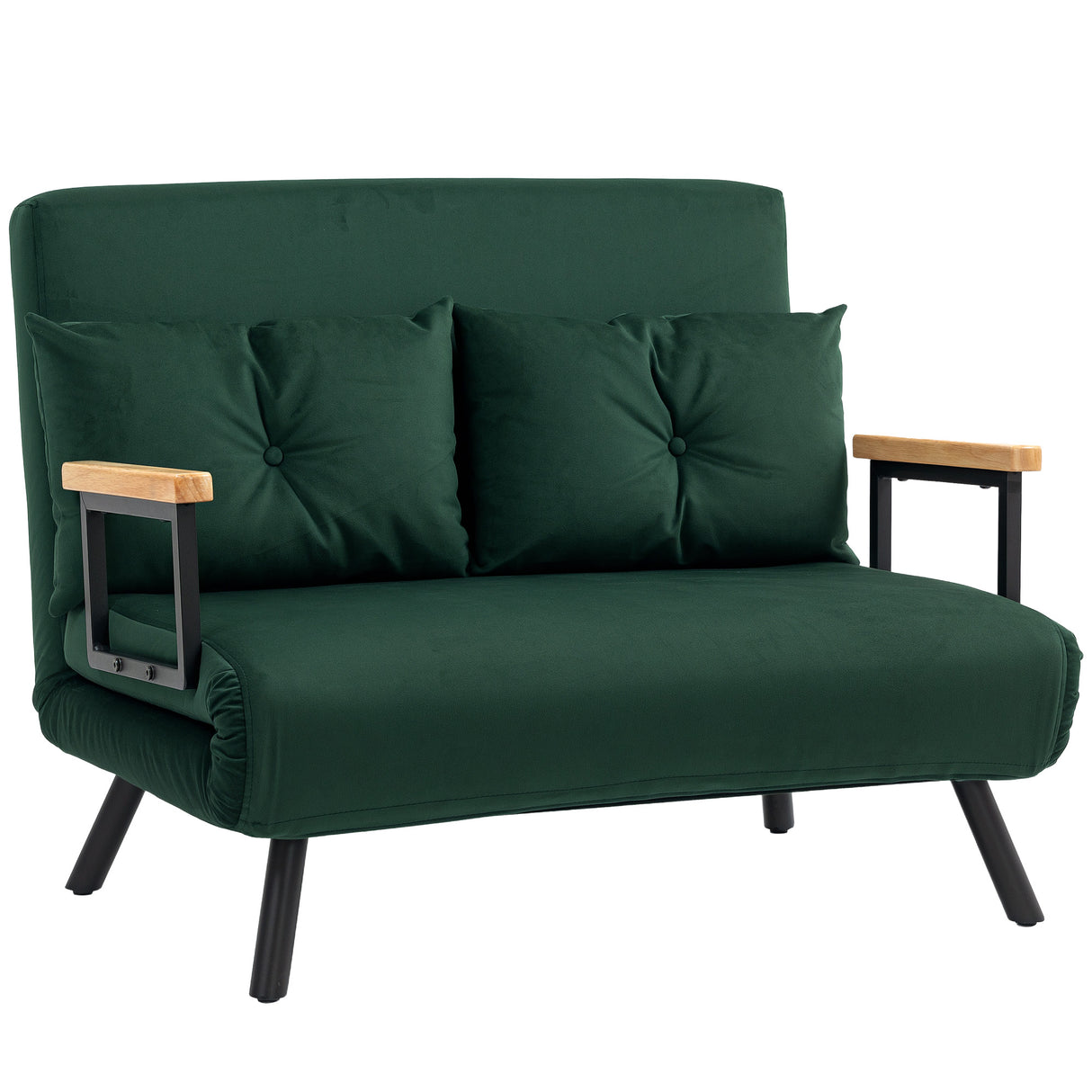 Velvet 2 Seater Sofa Bed 102cm Wide With 2 Pillows - Velmora