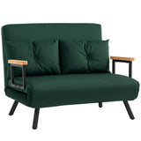 Velvet 2 Seater Sofa Bed 102cm Wide With 2 Pillows - Velmora