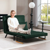 Velvet 2 Seater Sofa Bed 102cm Wide With 2 Pillows - Velmora