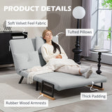 Velvet 2 Seater Sofa Bed 102cm Wide With 2 Pillows - Velmora