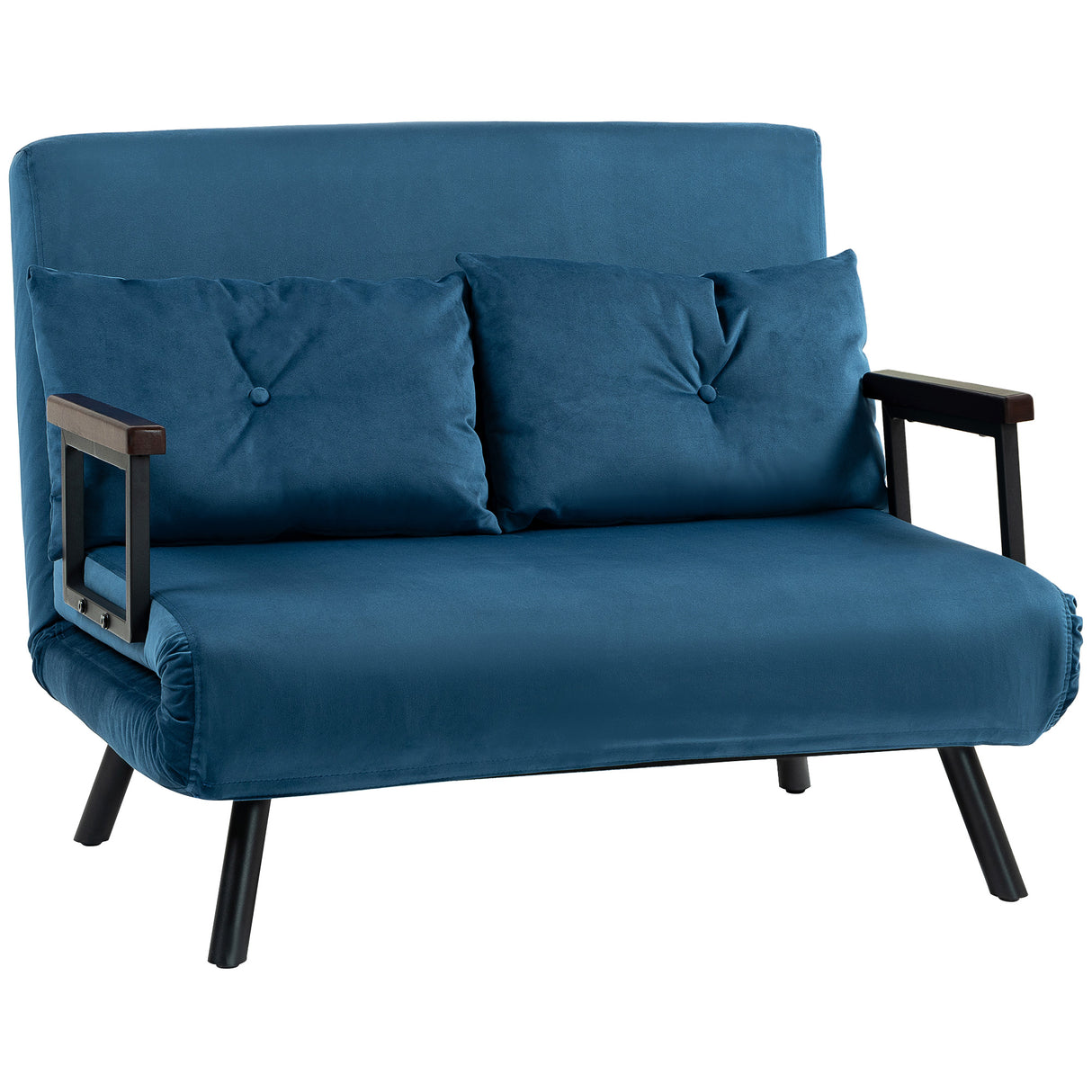 Velvet 2 Seater Sofa Bed 102cm Wide With 2 Pillows - Velmora
