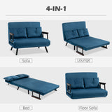 Velvet 2 Seater Sofa Bed 102cm Wide With 2 Pillows - Velmora