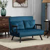 Velvet 2 Seater Sofa Bed 102cm Wide With 2 Pillows - Velmora