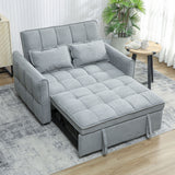 Velvet 2 Seater Sofa Bed 124.5cm Wide With 2 Pillows - Velmora