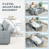 Velvet 2 Seater Sofa Bed 124.5cm Wide With 2 Pillows - Velmora