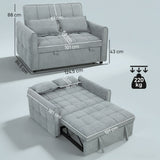 Velvet 2 Seater Sofa Bed 124.5cm Wide With 2 Pillows - Velmora