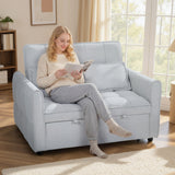 Velvet 2 Seater Sofa Bed 124.5cm Wide With 2 Pillows - Velmora