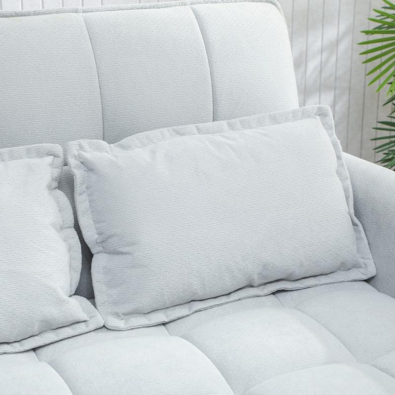 Velvet 2 Seater Sofa Bed 124.5cm Wide With 2 Pillows - Velmora