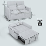 Velvet 2 Seater Sofa Bed 124.5cm Wide With 2 Pillows - Velmora