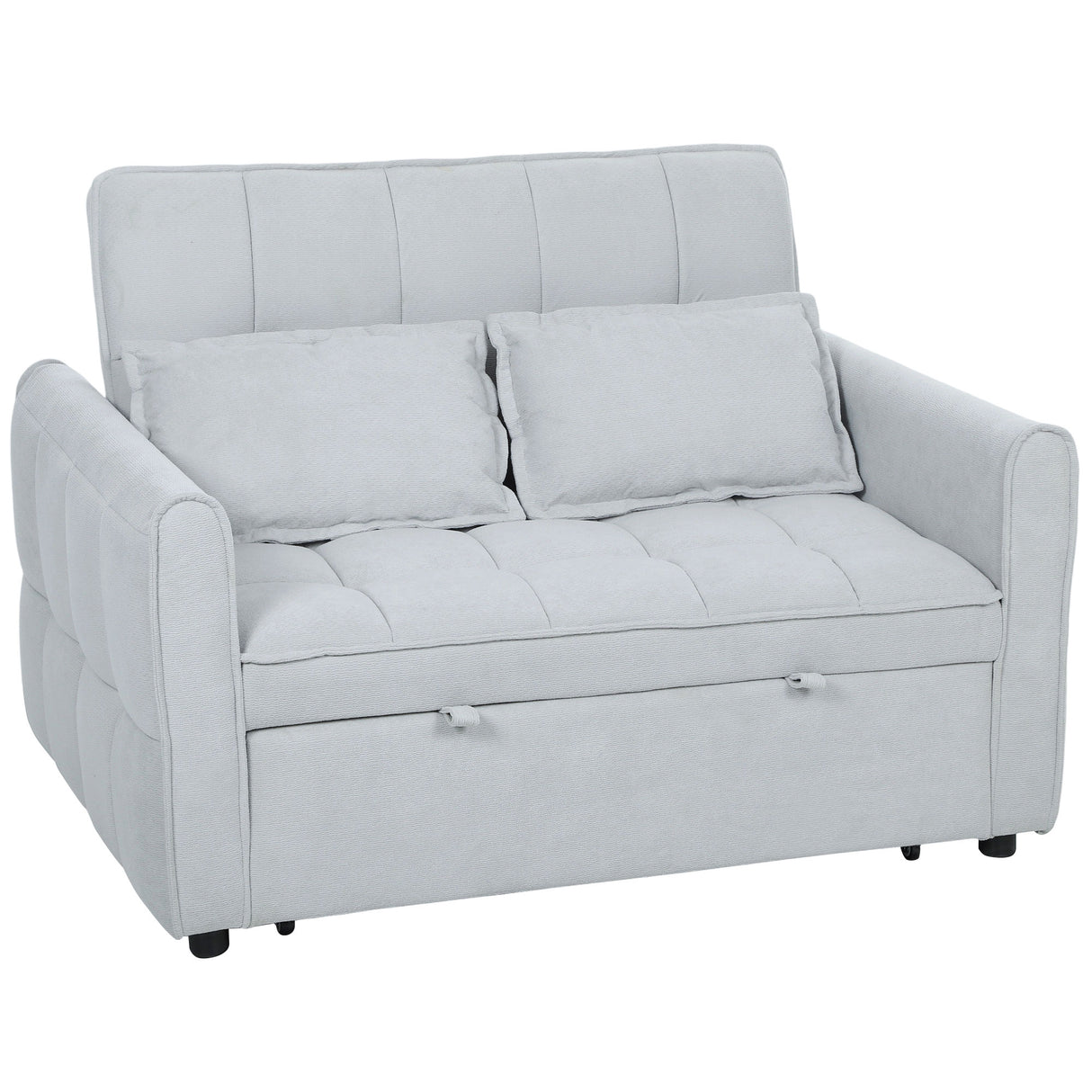 Velvet 2 Seater Sofa Bed 124.5cm Wide With 2 Pillows - Velmora