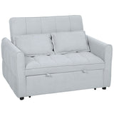 Velvet 2 Seater Sofa Bed 124.5cm Wide With 2 Pillows - Velmora
