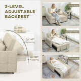 Velvet 2 Seater Sofa Bed 124.5cm Wide With 2 Pillows - Velmora