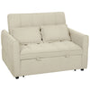 Velvet 2 Seater Sofa Bed 124.5cm Wide With 2 Pillows - Velmora