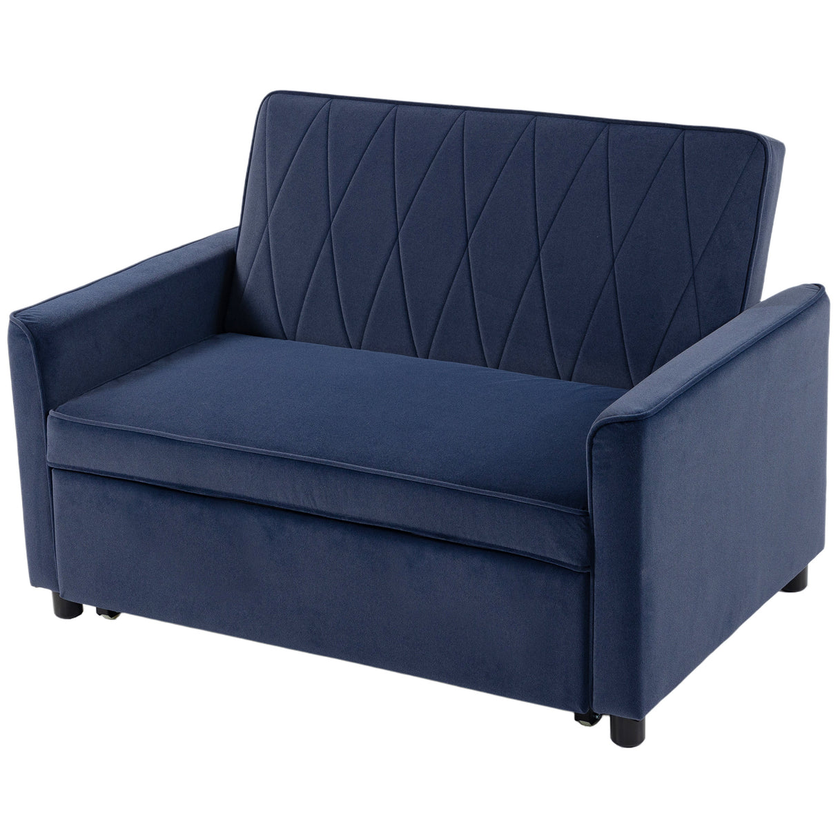 Velvet 2 Seater Sofa Bed 130cm Wide With 2 Pillows - Velmora
