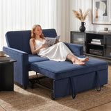 Velvet 2 Seater Sofa Bed 130cm Wide With 2 Pillows - Velmora