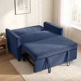 Velvet 2 Seater Sofa Bed 130cm Wide With 2 Pillows - Velmora