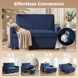 Velvet 2 Seater Sofa Bed 130cm Wide With 2 Pillows - Velmora