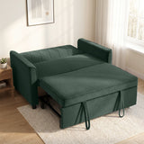 Velvet 2 Seater Sofa Bed 130cm Wide With 2 Pillows - Velmora
