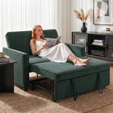 Velvet 2 Seater Sofa Bed 130cm Wide With 2 Pillows - Velmora