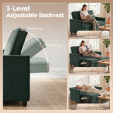 Velvet 2 Seater Sofa Bed 130cm Wide With 2 Pillows - Velmora
