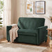 Velvet 2 Seater Sofa Bed 130cm Wide With 2 Pillows - Velmora