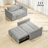 Velvet 2 Seater Sofa Bed 141cm Wide - Velmora