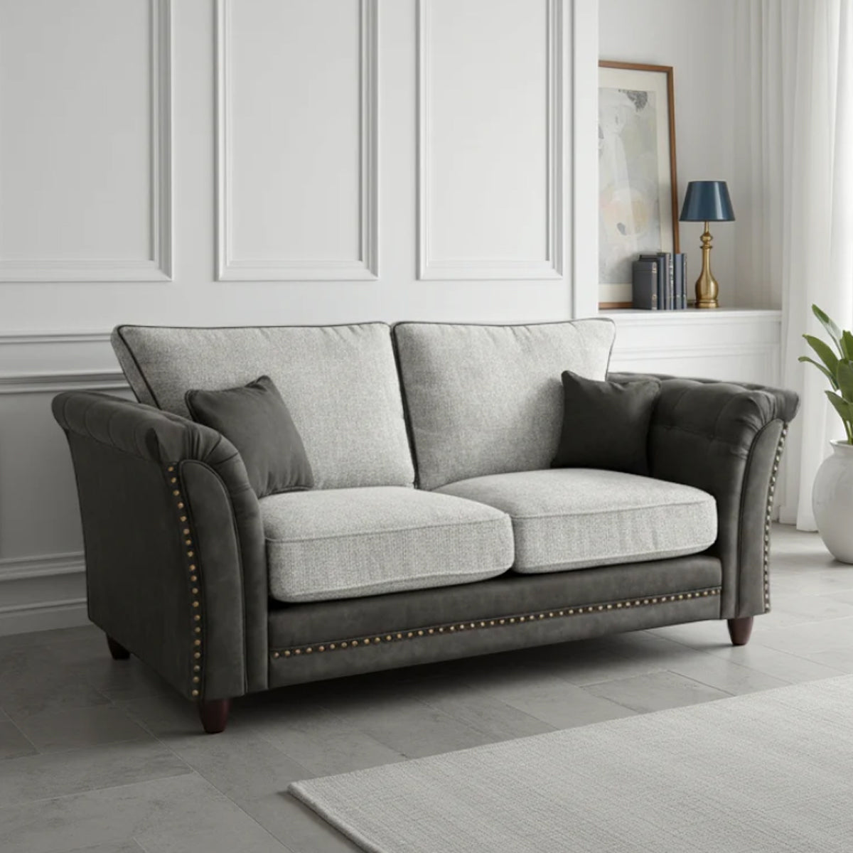 Velvet 2 Seater Sofa Fullback - Bella