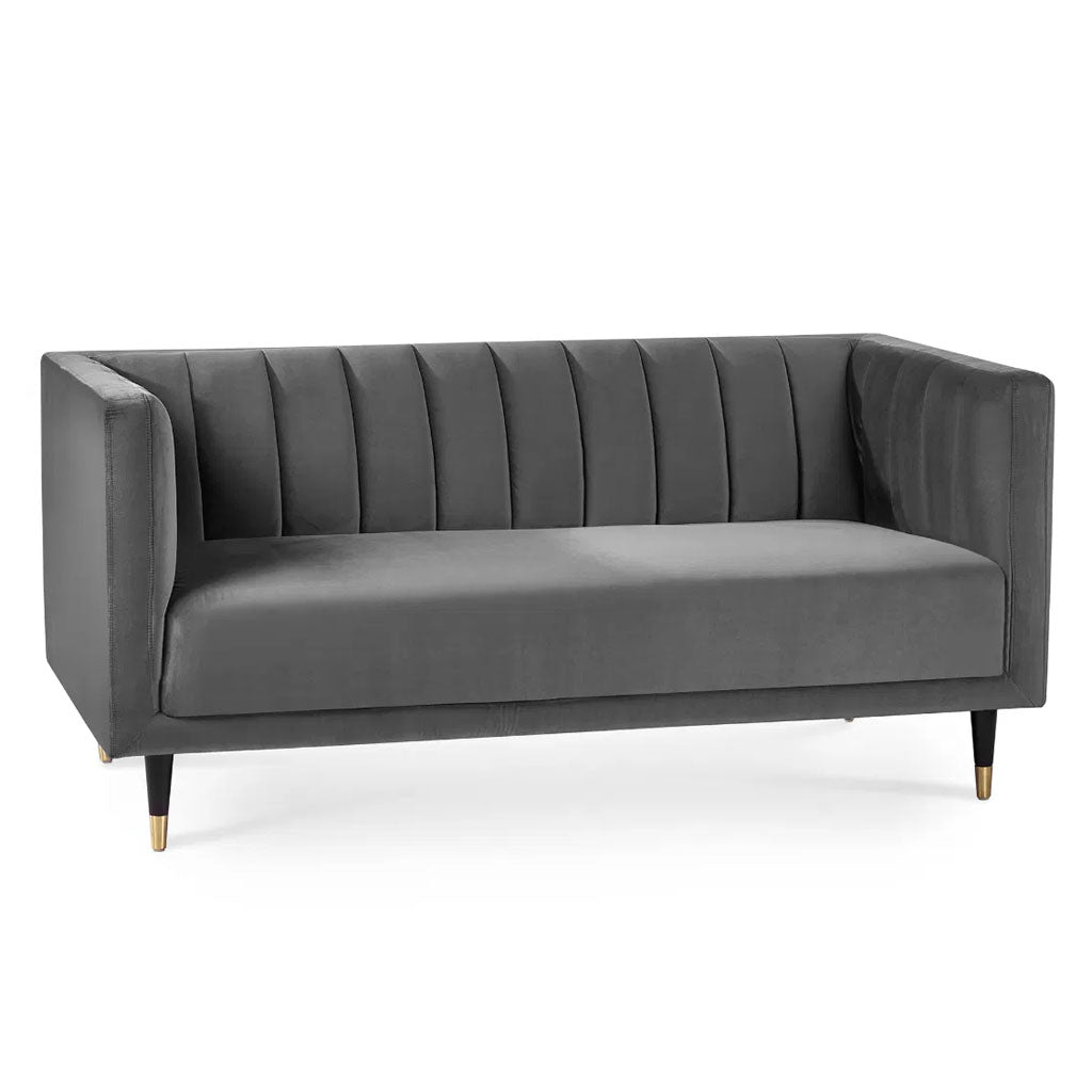 Velvet 2 Seater Sofa Scalloped Back - Salma