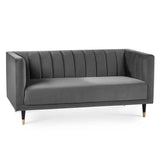 Velvet 2 Seater Sofa Scalloped Back - Salma