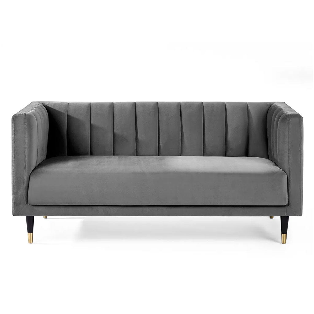Velvet 2 Seater Sofa Scalloped Back - Salma