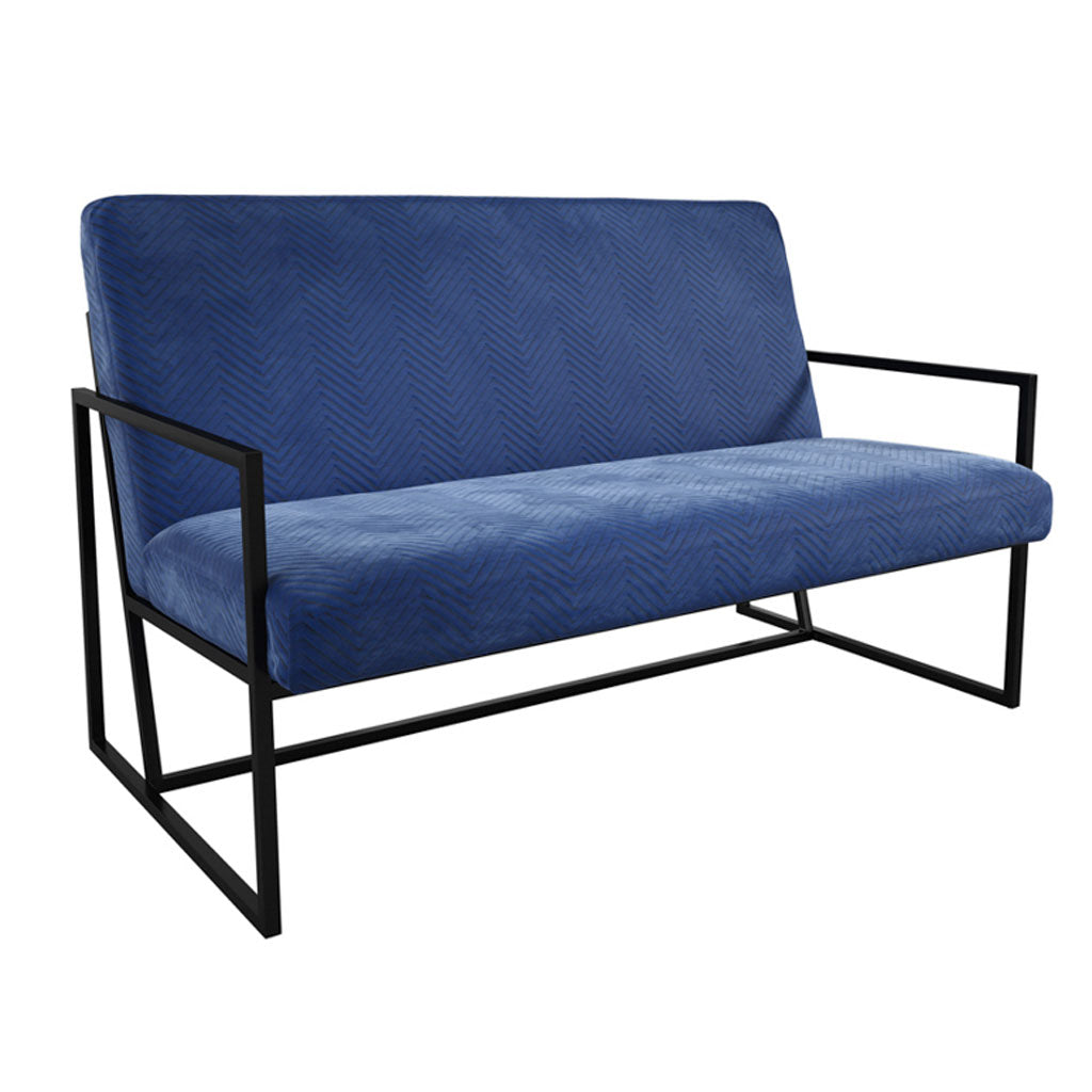Velvet 2 Seater Sofa With Black Metal Frame - Chance