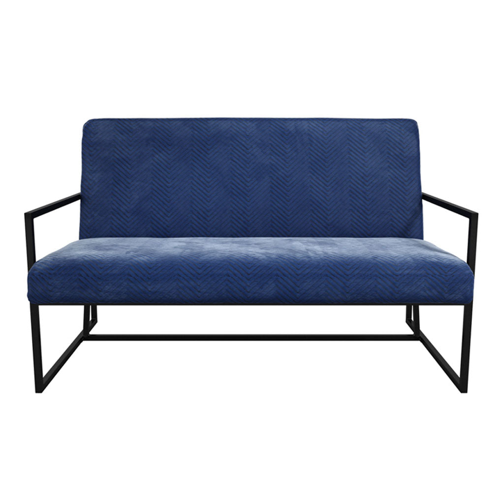 Velvet 2 Seater Sofa With Black Metal Frame - Chance