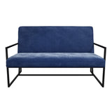 Velvet 2 Seater Sofa With Black Metal Frame - Chance