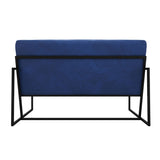 Velvet 2 Seater Sofa With Black Metal Frame - Chance