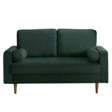 Velvet 2 Seater Sofa With Bolster Cushions - Henley