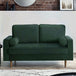 Velvet 2 Seater Sofa With Bolster Cushions - Henley