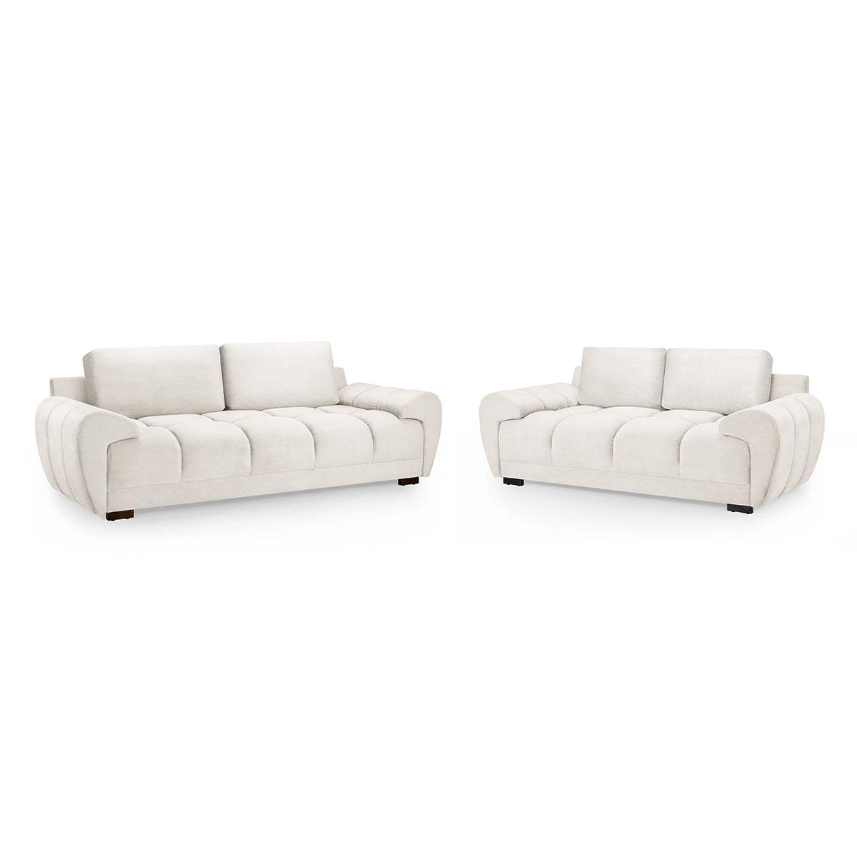 Velvet 3 + 2 Seater Sofa Set - Azzuro