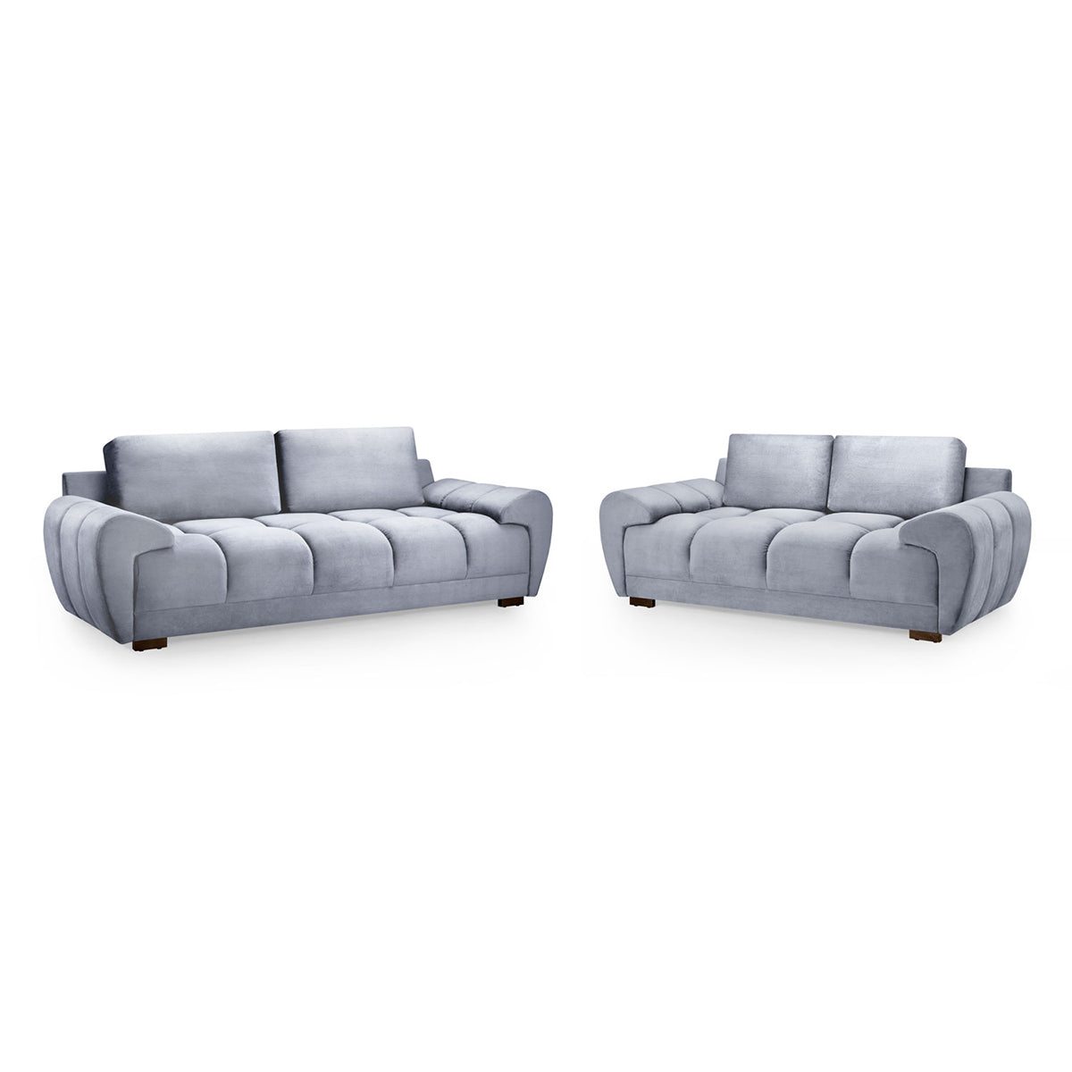 Velvet 3 + 2 Seater Sofa Set - Azzuro