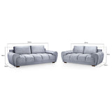 Velvet 3 + 2 Seater Sofa Set - Azzuro