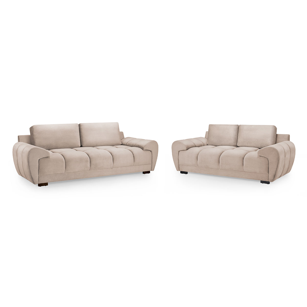 Velvet 3 + 2 Seater Sofa Set - Azzuro