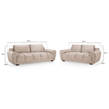 Velvet 3 + 2 Seater Sofa Set - Azzuro