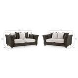 Velvet 3 + 2 Seater Sofa Set - Bella